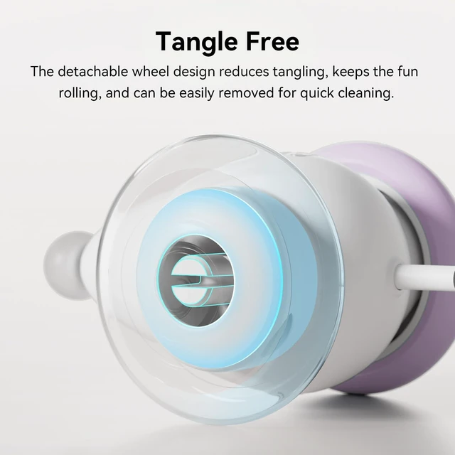 Alt view image 5 of 7 - Interactive Cat Toys for Indoor Cats - Automatic Moving Kitten Toys, Wicked Mouse Neo Cat Toy with Tail & Lights, Pet Cat Supplies, Rechargeable Cat Toys for Bored Indoor Adult Cats, Purple