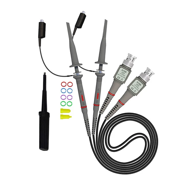 Alt view image 3 of 7 - Universal Oscilloscope Probe Kit, 100MHz Oscilloscope Clip Probes with Accessories Kit, 6PCS Test Lead Kit