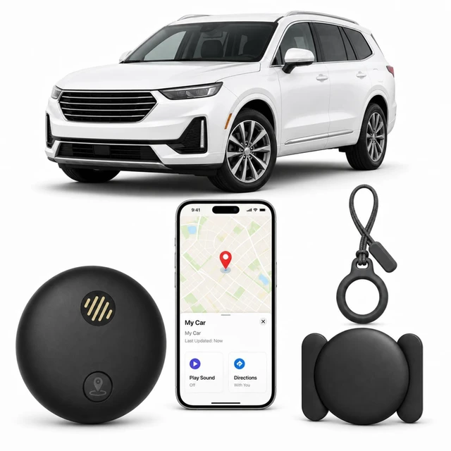 Main image of Tracker Device for Vehicles, Real-Time Tracking, No Monthly Fee | GPS Tracker for Vehicles, No SIM Card Needed, Works with iOS Find My, IP68 Waterproof, Magnetic GPS Locator
