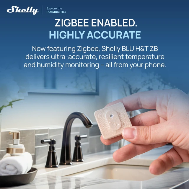 Alt view image 2 of 7 - BLU H&T ZB, Bluetooth & Zigbee Operated Temperature & Humidity Levels Sensor, Compatible with Home Assistant, Alexa, Google Home, Water & Dust Resilient, IP54, Real Time Monitoring (Mocha)