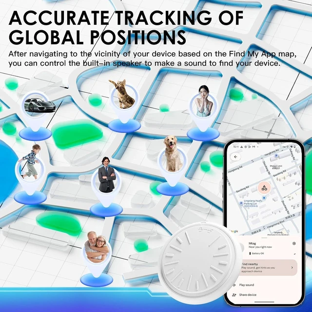 Alt view image 6 of 7 - Mini GPS Tracker for Vehicles Hidden Magnetic Car Tracker Device, Real-Time GPS Tracking for Kids, Car, Pets, No Monthly Fee, Works with Apple Find My and Google Find Hub, Vehicle Locator (2 Sets)