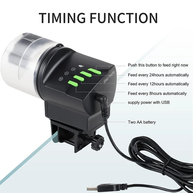 Alt view image 2 of 6 - Automatic Fish Feeder Food Dispenser Vacation Fish Feeder | Powered by Battery and USB, For Aquarium and Turtle Tank