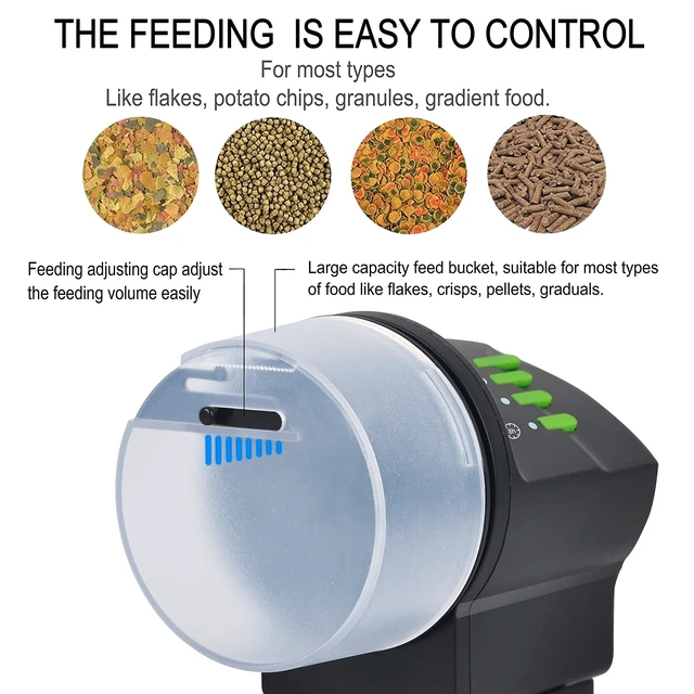 Alt view image 6 of 6 - Automatic Fish Feeder Food Dispenser Vacation Fish Feeder | Powered by Battery and USB, For Aquarium and Turtle Tank