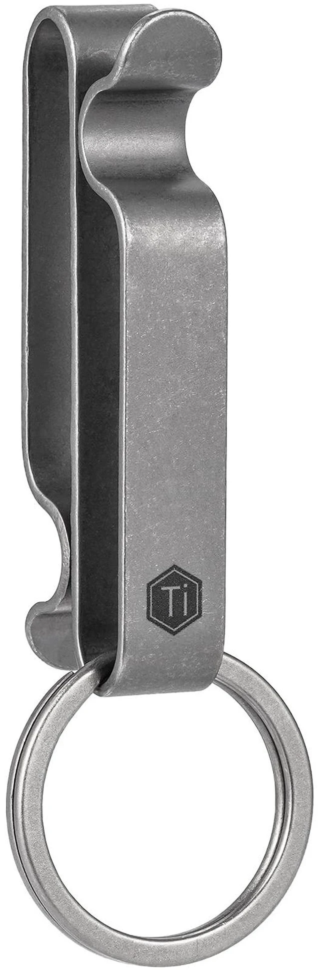 Main image of KM00 Titanium Belt Loop Keychain Clip (Stonewashed) | Double Side Quick Release Key Holder with Detachable Key Ring