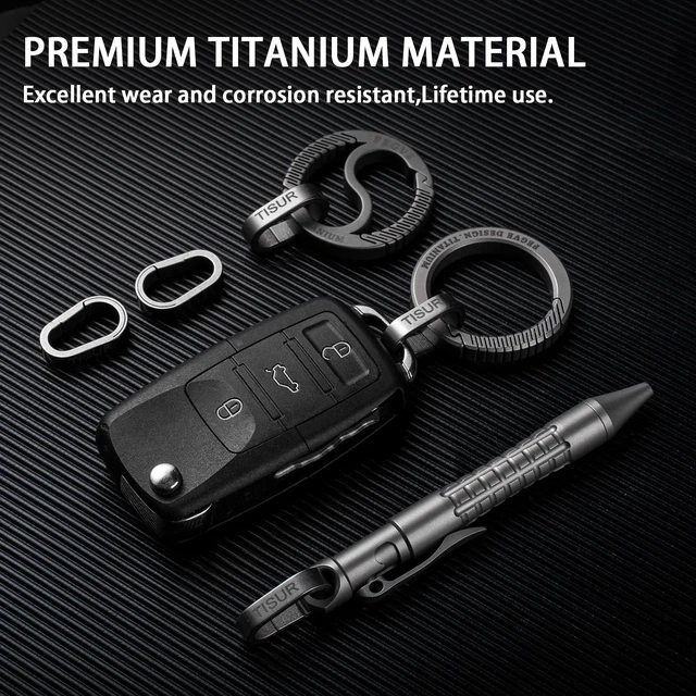 Alt view image 6 of 7 - Titanium Key Ring Clip, Small Carabiner Keychain,Mini Snap Keyring (5Pcs mini clips grey)