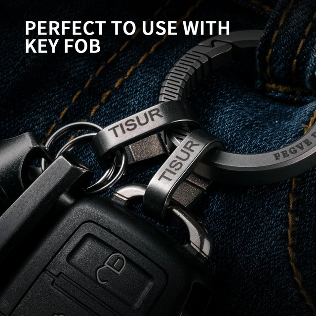 Alt view image 5 of 7 - Titanium Key Ring Clip, Small Carabiner Keychain,Mini Snap Keyring (5Pcs mini clips grey)
