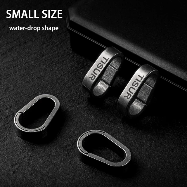 Alt view image 4 of 7 - Titanium Key Ring Clip, Small Carabiner Keychain,Mini Snap Keyring (5Pcs mini clips grey)