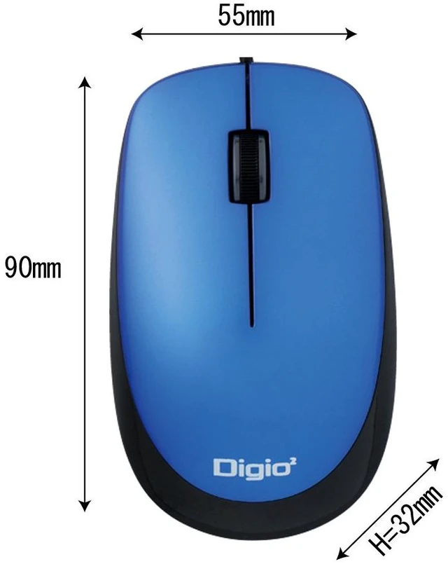 Alt view image 2 of 3 - Digio2 MUS-UKT91BK Easy and Easy Optical 3-Button Mouse, Black