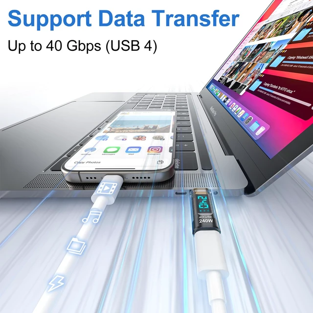 Alt view image 6 of 7 - 240W Digital Display USB C Adapter - Normal & Magnetic