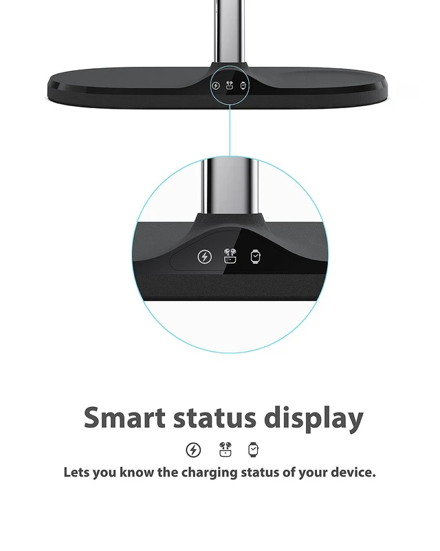 Alt view image 6 of 7 - 3 in 1 Wireless Charging Station for Apple Devices with MagSafe | Charging for iPhone 17/Air/16/15/14/13, AirPods, Apple Watch, Weighted Stable Charging Stand