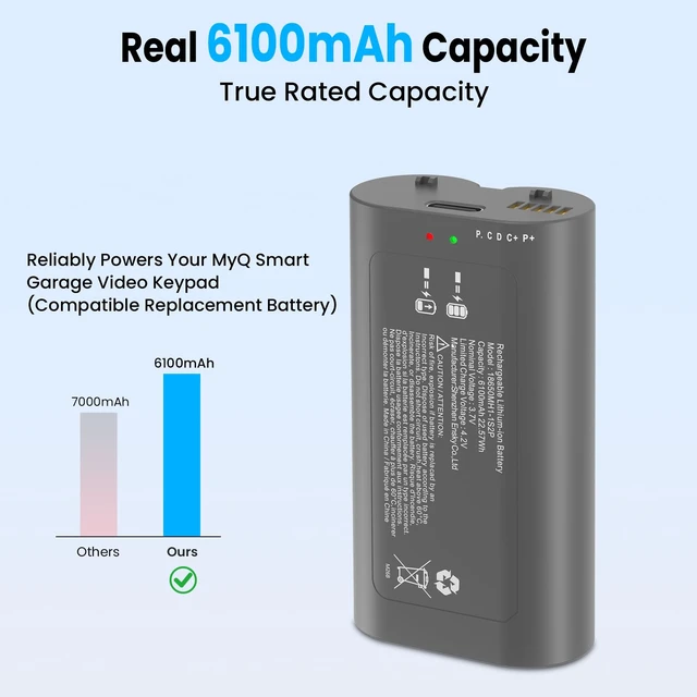 Alt view image 6 of 7 - Battery Replacement for myQ Smart Garage Video Keypad