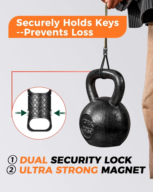 Alt view image 4 of 6 - Quick Release Magnetic Keychain, Detachable Magnet Key Chain | 2 Button Anti-drop Lock, One-handed Quick Detach, Tangle-free 360° Swivel
