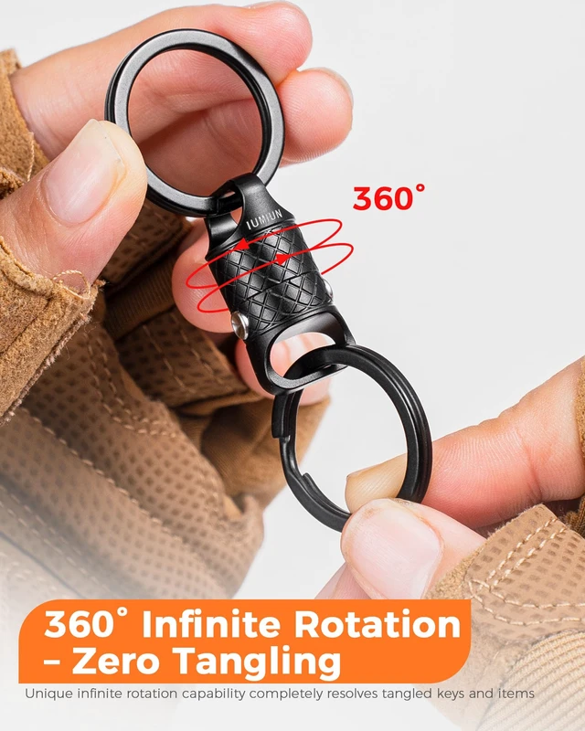 Alt view image 5 of 6 - Quick Release Magnetic Keychain, Detachable Magnet Key Chain | 2 Button Anti-drop Lock, One-handed Quick Detach, Tangle-free 360° Swivel