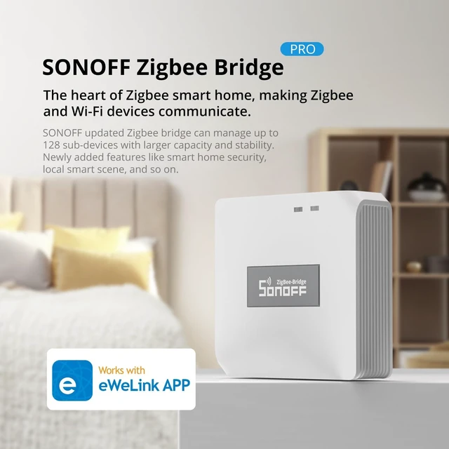 Alt view image 2 of 7 - Zigbee Bridge Pro Hub, ZigBee 3.0 Smart Gateway, APP Control and Multi-Device Management, Compatible with SONOFF Zigbee Devices