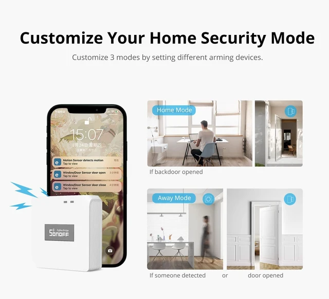 Alt view image 4 of 7 - Zigbee Bridge Pro Hub, ZigBee 3.0 Smart Gateway, APP Control and Multi-Device Management, Compatible with SONOFF Zigbee Devices