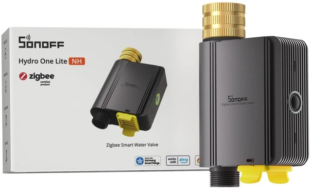 Main image of SWV-ZNU Hydro ONE Lite Zigbee Smart Sprinkler Timer, Brass Inlet, Weather-Adaptive Scheduling Irrigation for Garden, 4 AA Battery Powered, Requires Zigbee Hub, No Flow Meter, Compatible with HA