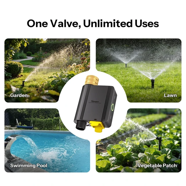 Alt view image 4 of 7 - SWV-ZNU Hydro ONE Lite Zigbee Smart Sprinkler Timer, Brass Inlet, Weather-Adaptive Scheduling Irrigation for Garden, 4 AA Battery Powered, Requires Zigbee Hub, No Flow Meter, Compatible with HA