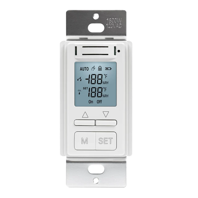 Main image of Smart Humidity Sensor Switch, Auto Bathroom Fan Control with Real-Time LCD Display, for Bathroom Basement Garage Moisture Protection, Neutral Wire Required