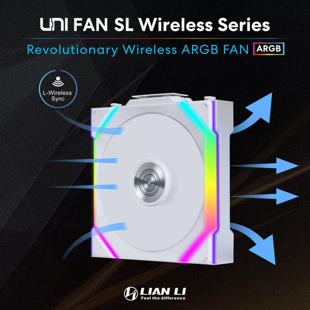 Alt view image 2 of 6 - UNI Fan SL Wireless 120 ARGB Fan-Single Pack-White-12SL1W1W | ARGB, Controller Not Included, 2.4 GHz Wireless Signal for RGB & Fan Operation, Controller Required