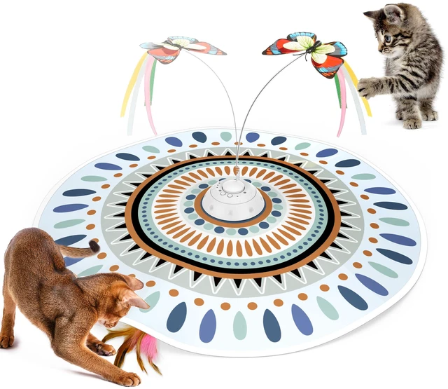 Main image of Cat Toys Chargeable, 3in1 Hide and Seek for Kittens, Interactive Automatic Play, Fluttering Butterfly, Moving Wand Feather, Indoor Kitty Exercise 22.8 Inch Cover for All Breeds