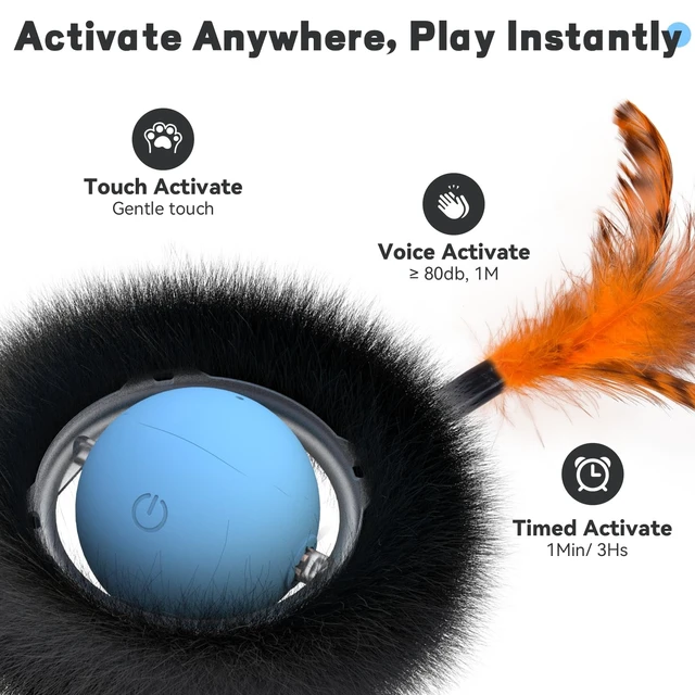 Alt view image 4 of 7 - Interactive Cat Toy for Indoor Cats, Motion Activated Ball &7-Hole Maze Mat | Hide and Seek Exercise Game for Indoor Cats, Automatic Moving Cat Ball in Pouch, Rechargeable Kitten Toys (Starry Night)