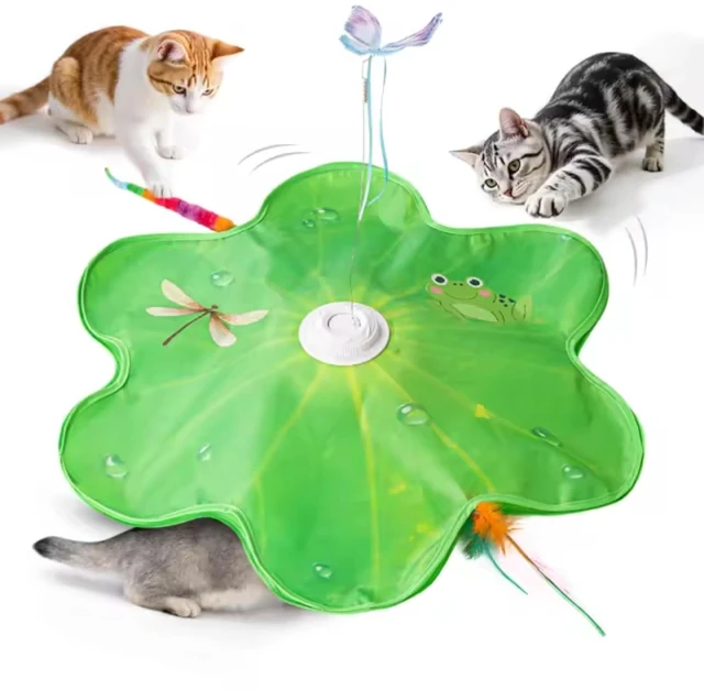 Main image of Interactive Cat Toys for Indoor Cats, Automatic Rechargeable Cat Toy | Hide & Seek Feather Teaser, 360° Moving Butterfly, Bird Chirping, 3 Play Modes, USB-C Charging, Cat Enrichment Toy