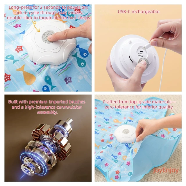 Alt view image 5 of 6 - Hide and Seek Interactive Cat Toys, Puzzle Motion Activated for Indoor Cats | Cat Enrichment & Stimulating, Electronic Design, Moving toy play mat, USB & Battery Powered, 5-Hole, Multi-Cat, Bird Sound