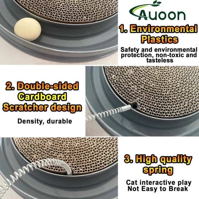 Alt view image 6 of 7 - Cat Scratcher Toy with Ball Track for Indoor Cats and Kittens, Gray | 3 in 1 Interactive Cat Toy, Cat Scratch Pad with Cat Ball Toy and Cat Mouse Toy, for Chasing Exercise, Protect Furniture