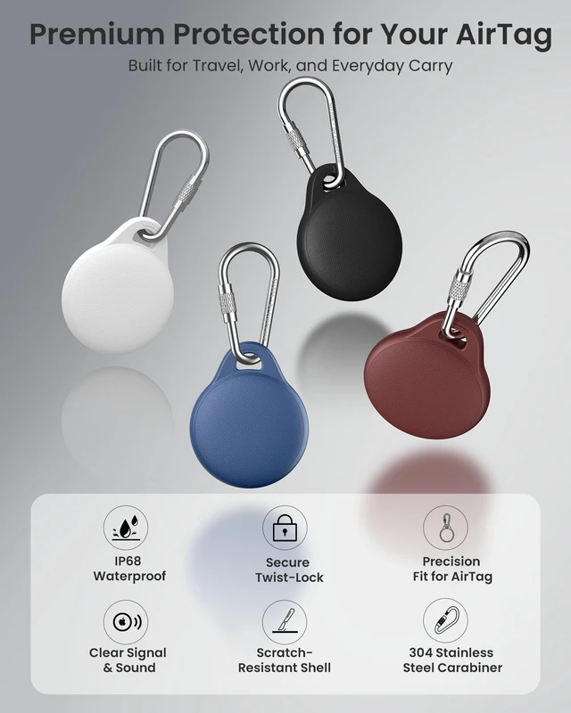 Alt view image 2 of 7 - AirTag Holder for Apple AirTag 2nd & 1st Gen, 4 Pack Airtag Keychain Case | Airtag Holder Anti-Lost, Waterproof & Shockproof& Anti-Scratch Air Tag Case, for Kids, Pets, Keys, Luggage, Backpacks