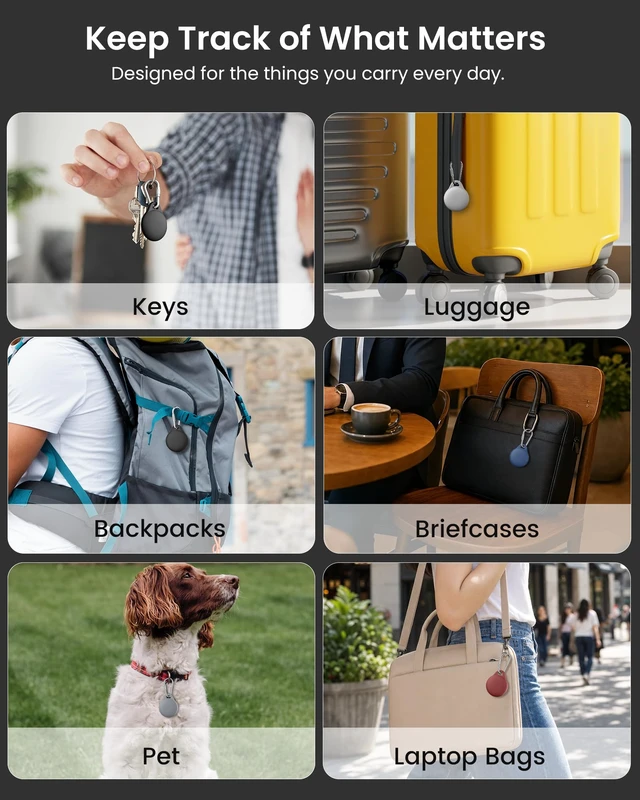 Alt view image 7 of 7 - AirTag Holder for Apple AirTag 2nd & 1st Gen, 4 Pack Airtag Keychain Case | Airtag Holder Anti-Lost, Waterproof & Shockproof& Anti-Scratch Air Tag Case, for Kids, Pets, Keys, Luggage, Backpacks