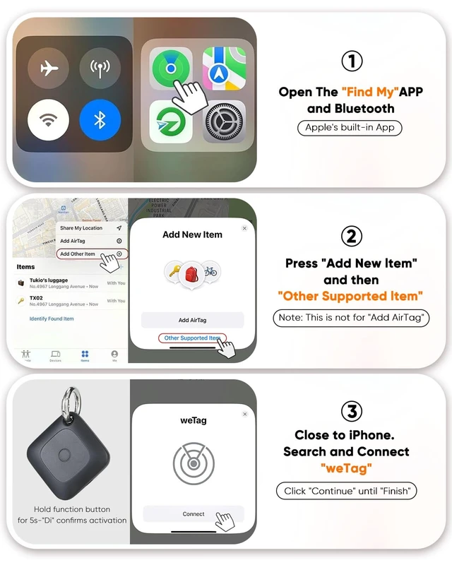 Alt view image 6 of 6 - Air Tracker Tag - MFi Certified · Works with Apple Find My (iOS Only) · Replaceable CR2032 Battery (Included) · IP67 Waterproof · 100dB · Bluetooth 5.2 · Key/Luggage/Pet Locator