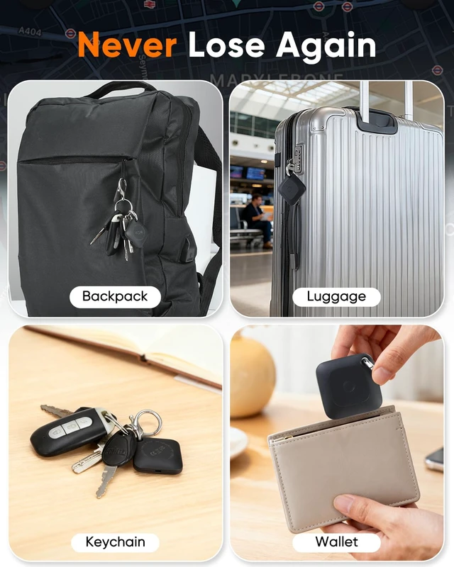 Alt view image 5 of 6 - Air Tracker Tag - MFi Certified · Works with Apple Find My (iOS Only) · Replaceable CR2032 Battery (Included) · IP67 Waterproof · 100dB · Bluetooth 5.2 · Key/Luggage/Pet Locator
