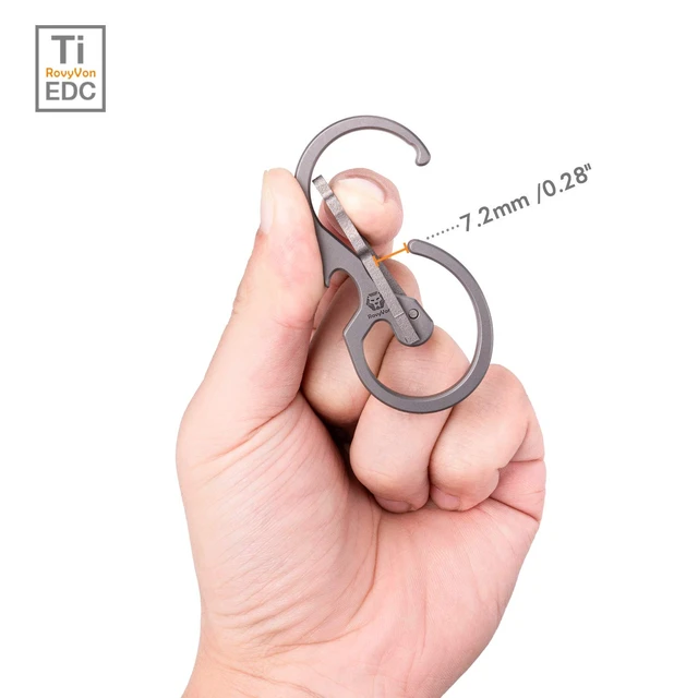Alt view image 2 of 7 - U8 Small Keychain Carabiner Titanium EDC Clip with Bottle Opener | Heavy Duty Car Key Organizer, 8-Shaped Carabiner Quick Release Rust-Resistant for Camping Hiking and Backpack Use
