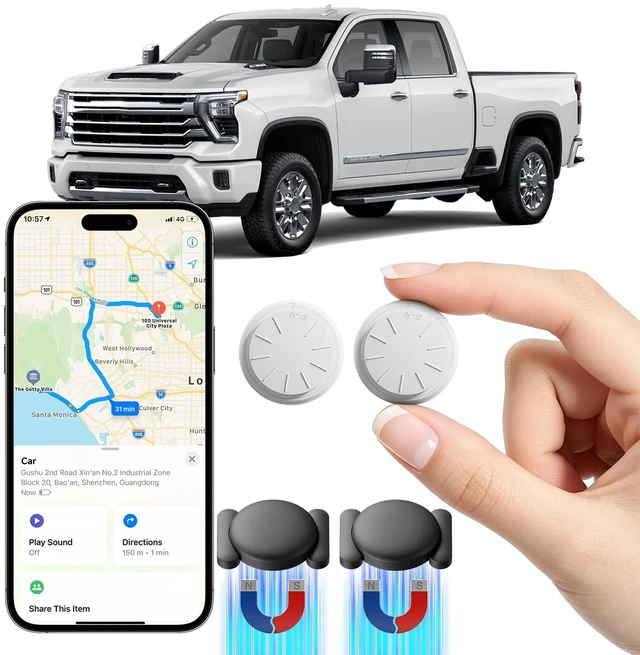 Main image of GPS Tracker for Vehicles, 2PCS Real Time Car Tracker Work with Find My (iOS Only), Mini Magnetic Tracker Device for Vehicles Cars Dogs Kids, No Monthly Fee, Waterproof GPS Tracker