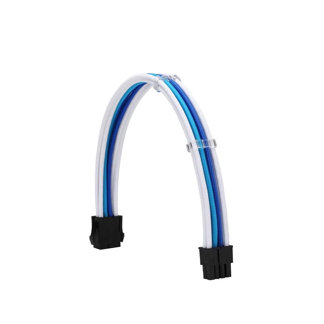 Alt view image 4 of 6 - PSU Cable Extension Kit 18AWG Sleeved, 24 Pin ATX + 8 Pin EPS + Dual 8 Pin PCI-E, Custom PC Cable Extensions with Combs for Clean Cable Management & Gaming PC Build (White Sky Blue Blue)