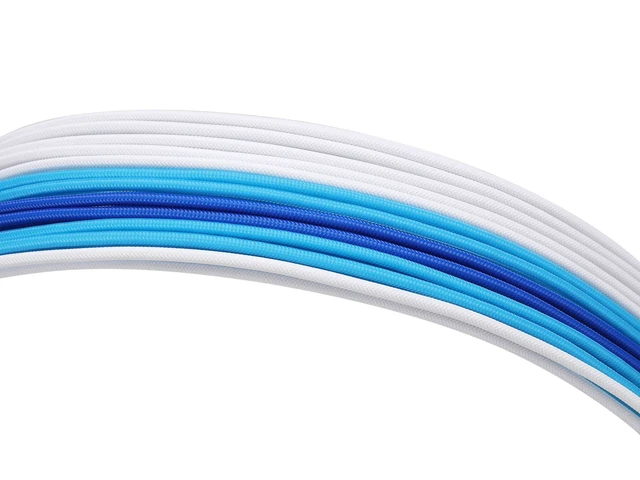 Alt view image 5 of 6 - PSU Cable Extension Kit 18AWG Sleeved, 24 Pin ATX + 8 Pin EPS + Dual 8 Pin PCI-E, Custom PC Cable Extensions with Combs for Clean Cable Management & Gaming PC Build (White Sky Blue Blue)
