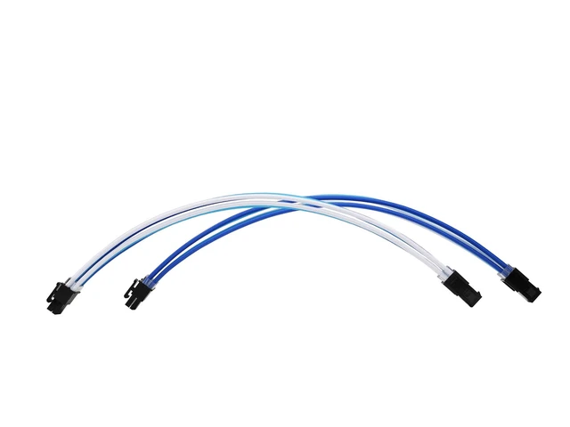 Alt view image 6 of 6 - PSU Cable Extension Kit 18AWG Sleeved, 24 Pin ATX + 8 Pin EPS + Dual 8 Pin PCI-E, Custom PC Cable Extensions with Combs for Clean Cable Management & Gaming PC Build (White Sky Blue Blue)