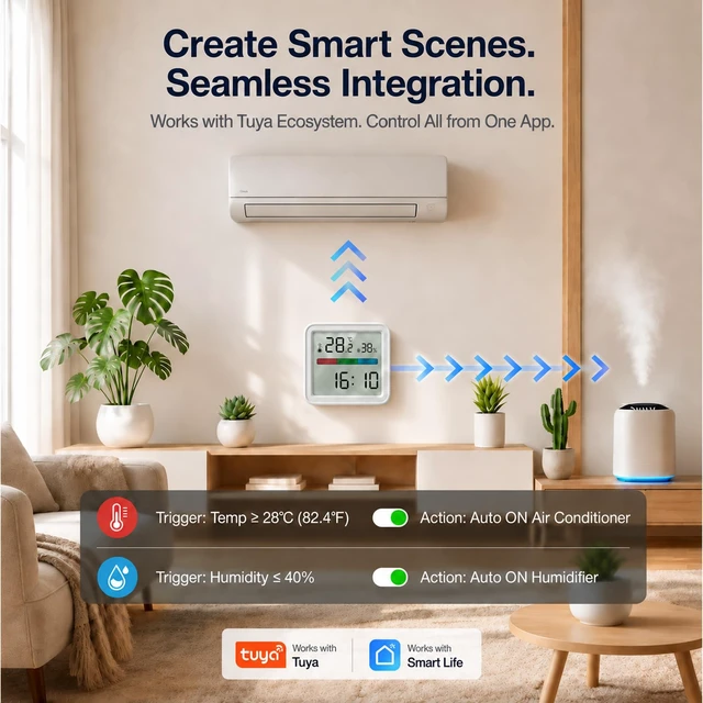 Alt view image 4 of 7 - WiFi Thermometer Hygrometer Digital with App Alerts Data Export | Smart Temperature Humidity Sensor with LED Backlit Display, Indoor Thermometer for Home Baby Room Greenhouse Wine Cellar