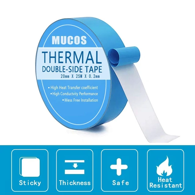 Alt view image 2 of 6 - Thermal Tape, 40 mm x 25M x 0.2mm Double Side Adhesive Thermal Conductive Tape for Heatsink, LED,IGBT, IC Chip, Computer CPU, GPU, Modules, Electrically Insulated