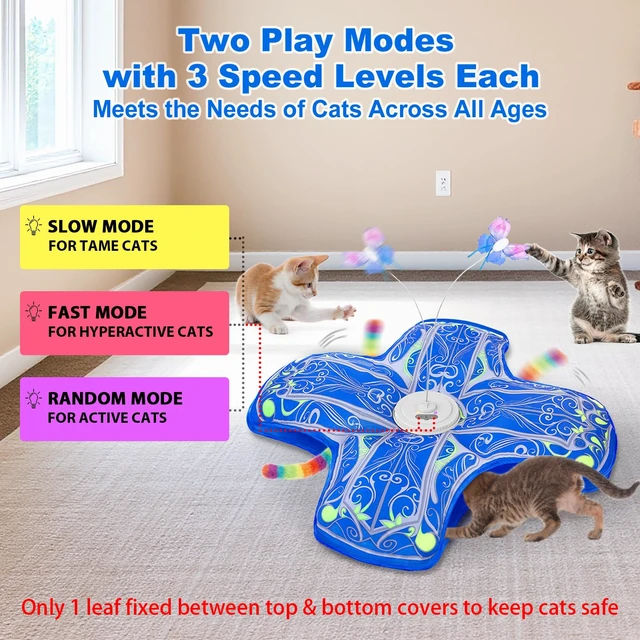 Alt view image 4 of 6 - Interactive Cat Toys for Indoor Cats,Automatic Kitten Tunnel Toy | Rechargeable Touch Activated, Hide and Seek Design, Colorful Fluffy Tail & Butterfly, Cat Enrichment Toy for Bored Cats