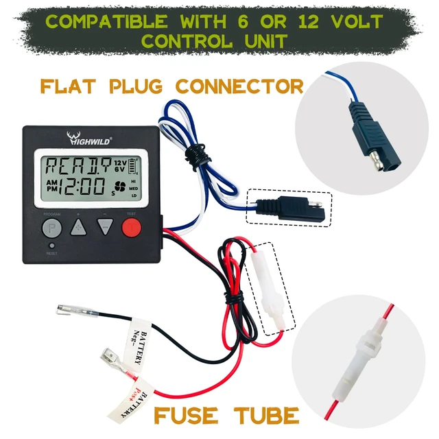 Alt view image 3 of 6 - 6V/12V Universal Game Feeder Digital Timer | Up to 8 Feed Times Deer Feeder Timer with Adjustable Feed Duration, Motor Speed, LCD Display, and Memory Function for Hunting