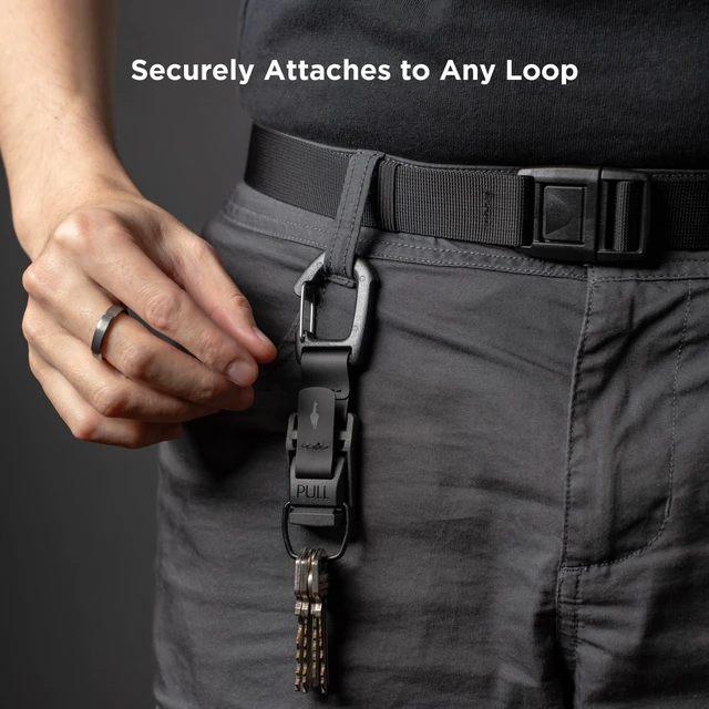 Alt view image 2 of 7 - HUB Carabiner Quick Release Keychain with Magnetic Belt Clip | EDC Carabiner for Keys, Tactical Gear & Backpack Accessories,Attach to ALPAKA Sling Bag, Belt Loops