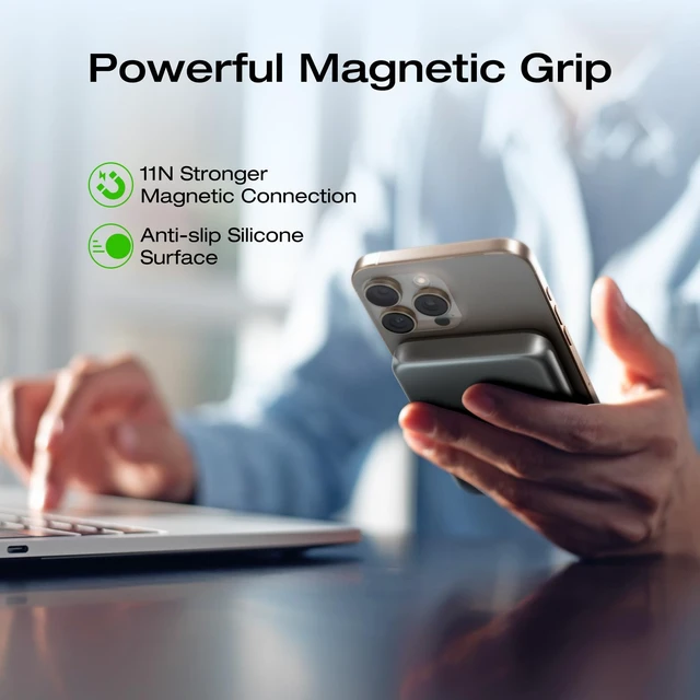 Alt view image 7 of 7 - Rapid Mag Power Bank, 5,000mAh Qi2 Certified Portable Charger | magsafe portable charger 30W Max Fast Charging Battery Pack with Built-in USB-C Cable & Stand for iPhone16/15/14/13/12