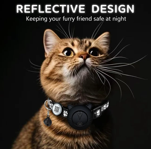Alt view image 6 of 7 - Smart GPS Cat Tracker Collar with QR Code - Waterproof Pet Locator for Small to Large Cats - Compatible with Apple Find My - No Monthly Fees - Advanced Tracking Solution