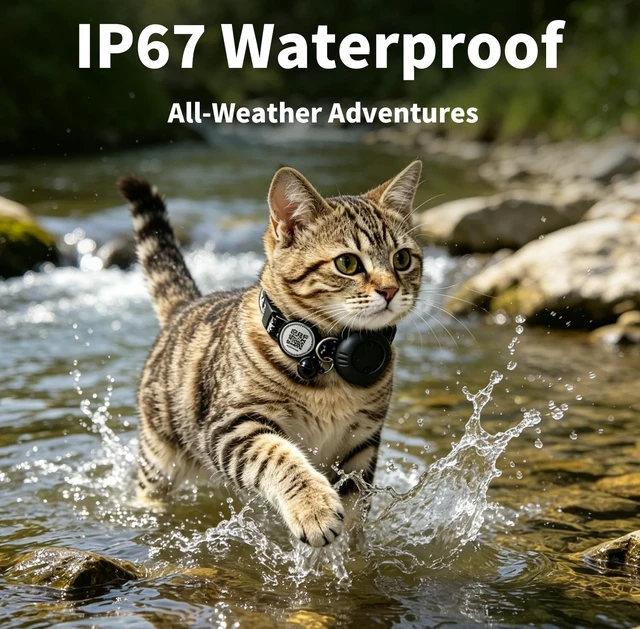 Alt view image 7 of 7 - Smart GPS Cat Tracker Collar with QR Code - Waterproof Pet Locator for Small to Large Cats - Compatible with Apple Find My - No Monthly Fees - Advanced Tracking Solution