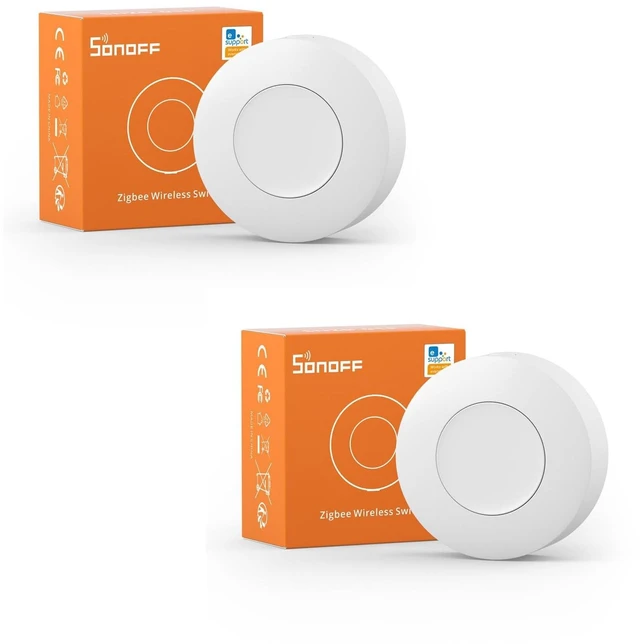 Main image of Zigbee Switch, SNZB-01P Wireless Push Button, Supports to Create Smart Scenes, Trigger the Connected Devices on eWelink APP with Three Control Options, SONOFF ZigBee Bridge Required, 2Pack