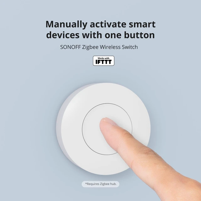 Alt view image 2 of 7 - Zigbee Switch, SNZB-01P Wireless Push Button, Supports to Create Smart Scenes, Trigger the Connected Devices on eWelink APP with Three Control Options, SONOFF ZigBee Bridge Required, 2Pack