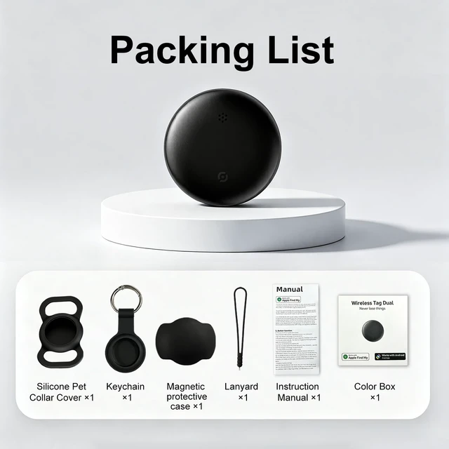Alt view image 7 of 7 - GPS Pet Tracker for Dogs (Android & iOS), Smart Pet Tracker for Collar | Smart Mini Location Collar Trackers for Cats, No Monthly Fee/No SIM Card, IP68 Waterproof, Ultra-Slim