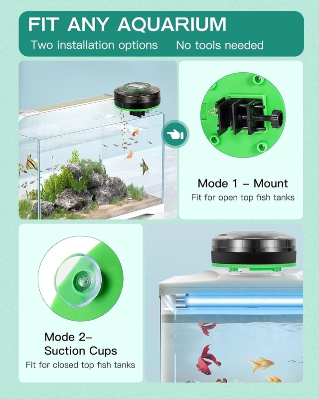 Alt view image 3 of 7 - Automatic Fish Feeder for Aquarium Portion Control & Moisture-Proof | USB-C Rechargeable Auto Fish Food Dispenser with Timer, LCD Display, Vacation Precision Feeding for Small Tank Betta Turtle
