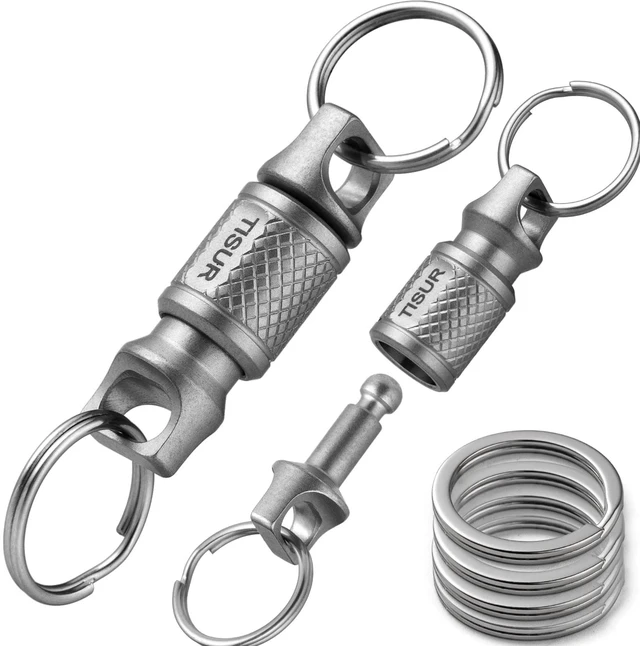 Main image of Titanium Quick Release Keychain,Detachable Pull Apart Key Chain Rings | Retractable Car Key Chain Holder for Men Women